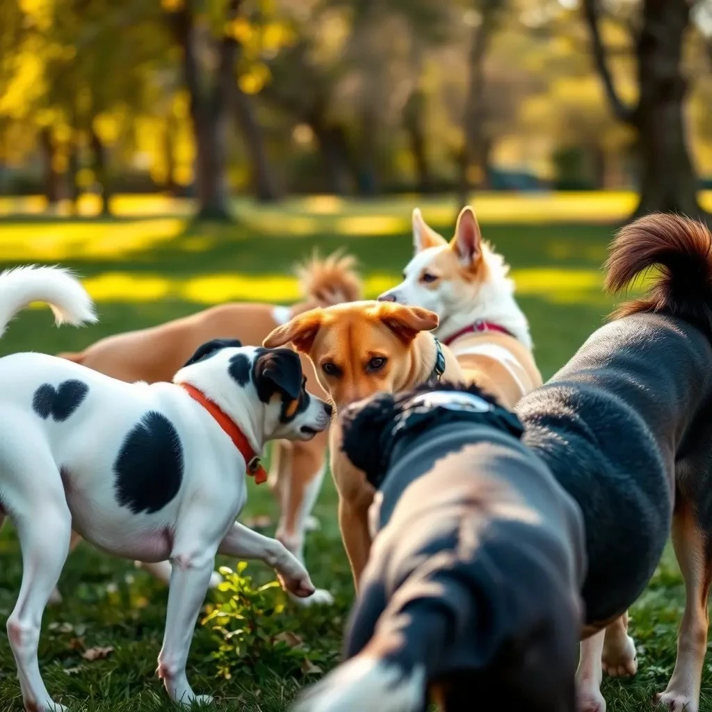 Как собаки общаются друг с другом на прогулке